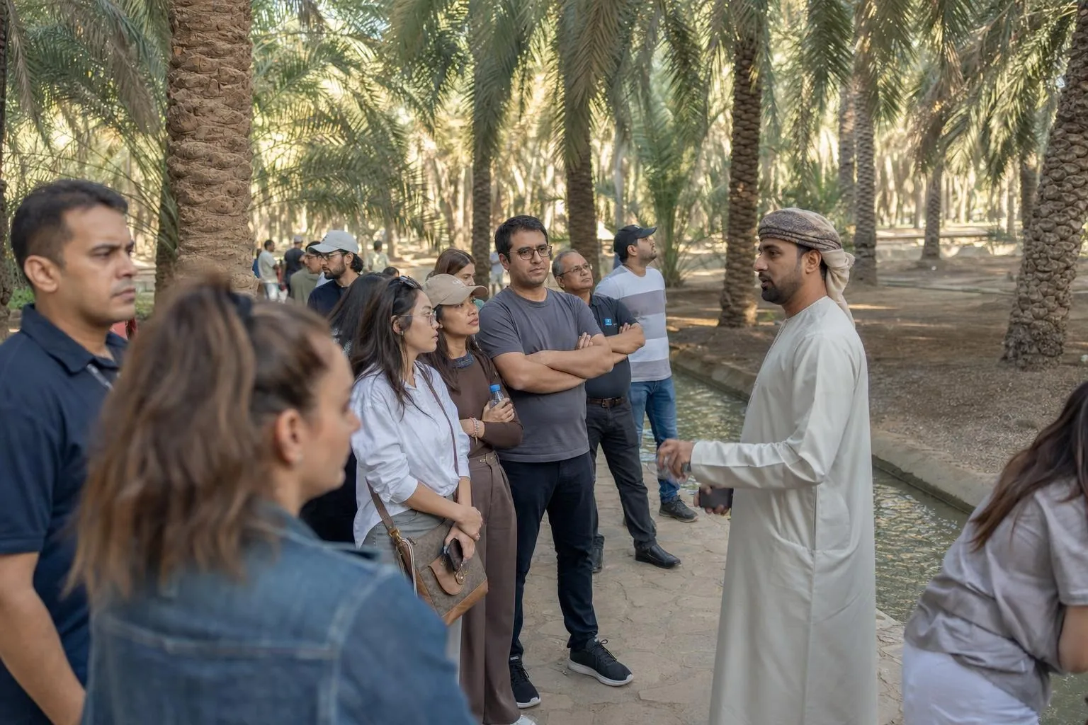 A team mid-programme on Garden City — Abu Dhabi, Al Ain: Al Ain Oasis, Al Ain Palace Museum, Al Ain Zoo, Jebel Hafeet.