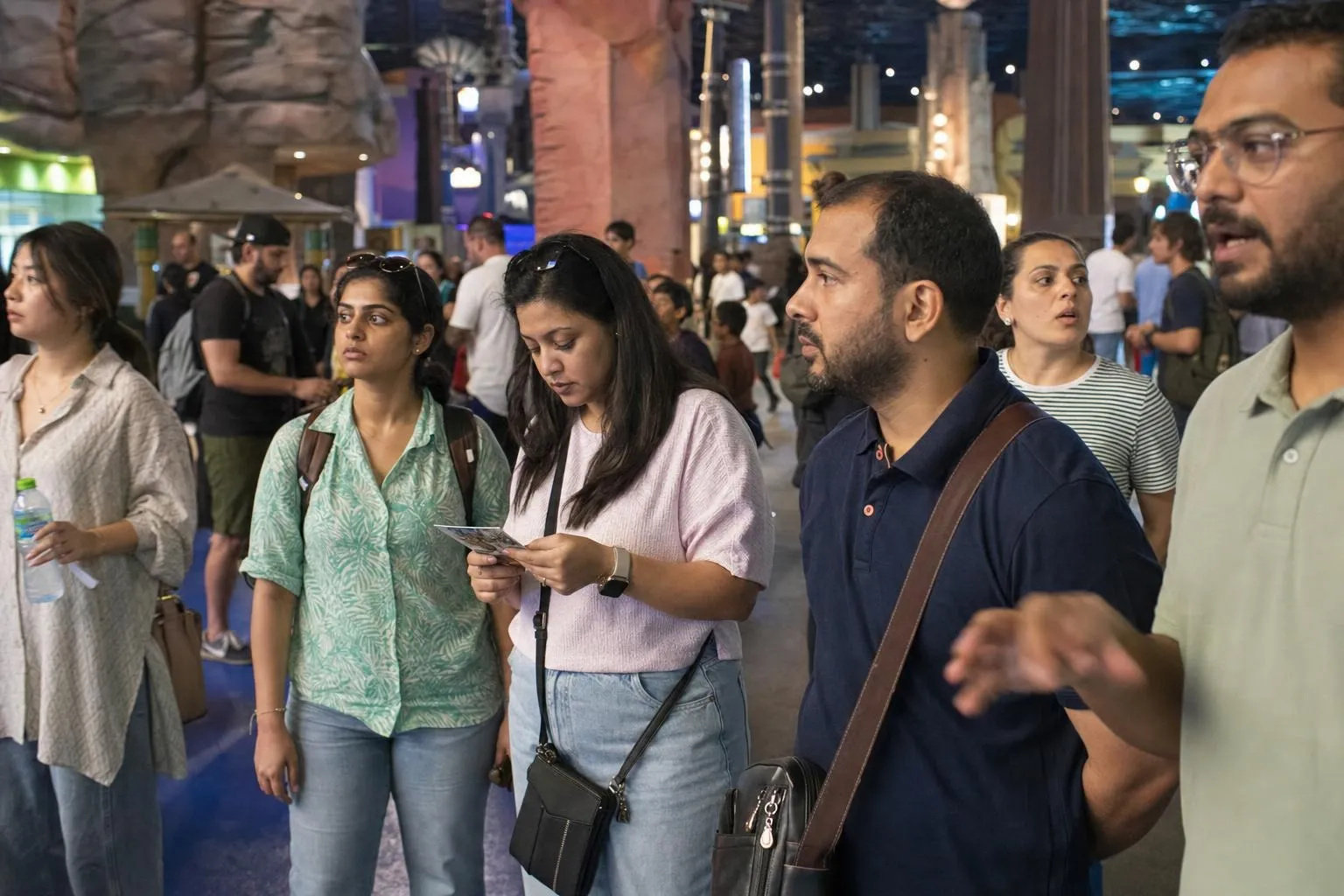 A team mid-programme on Park Takeover — Dubai, IMG Worlds of Adventure or Motiongate.