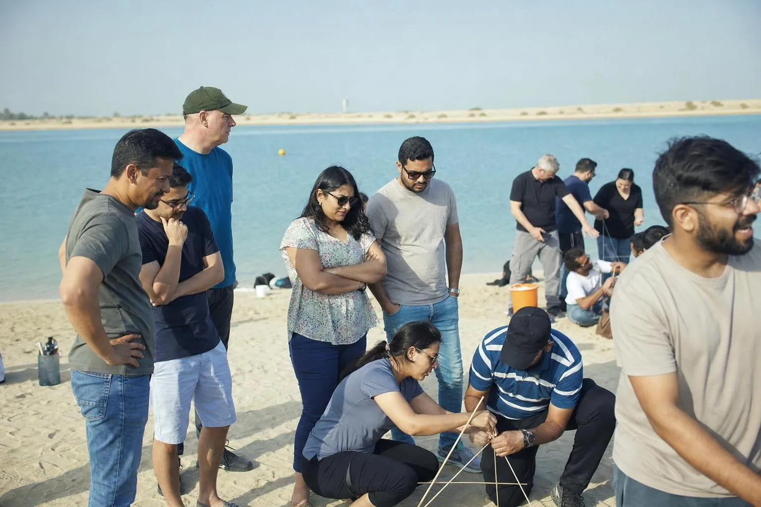 A team mid-programme on Sand & Sea — Sharjah · Umm Al Quwain.